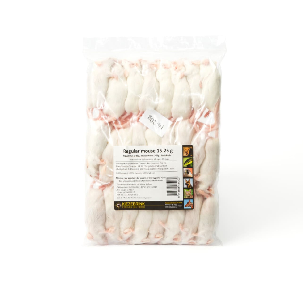 Regulair muis (15/22gr. p.st.) 25stuks